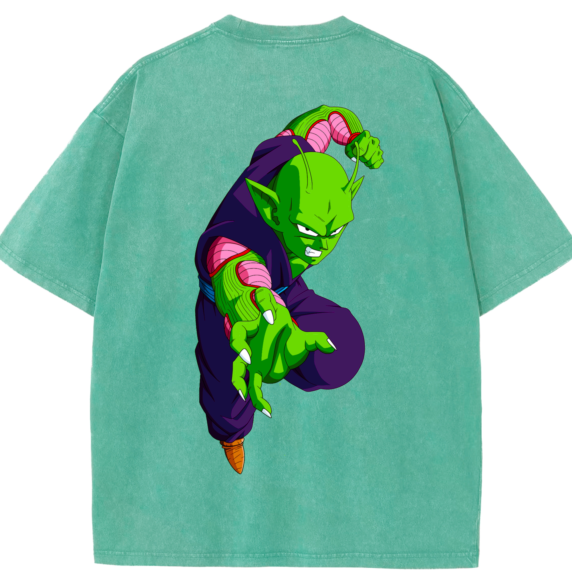 （画像用） ドラゴンボール ピッコロ DRAGON BALL Piccolo 綿100% ヴィンテージ風 半袖Tシャツ（背面プリント）